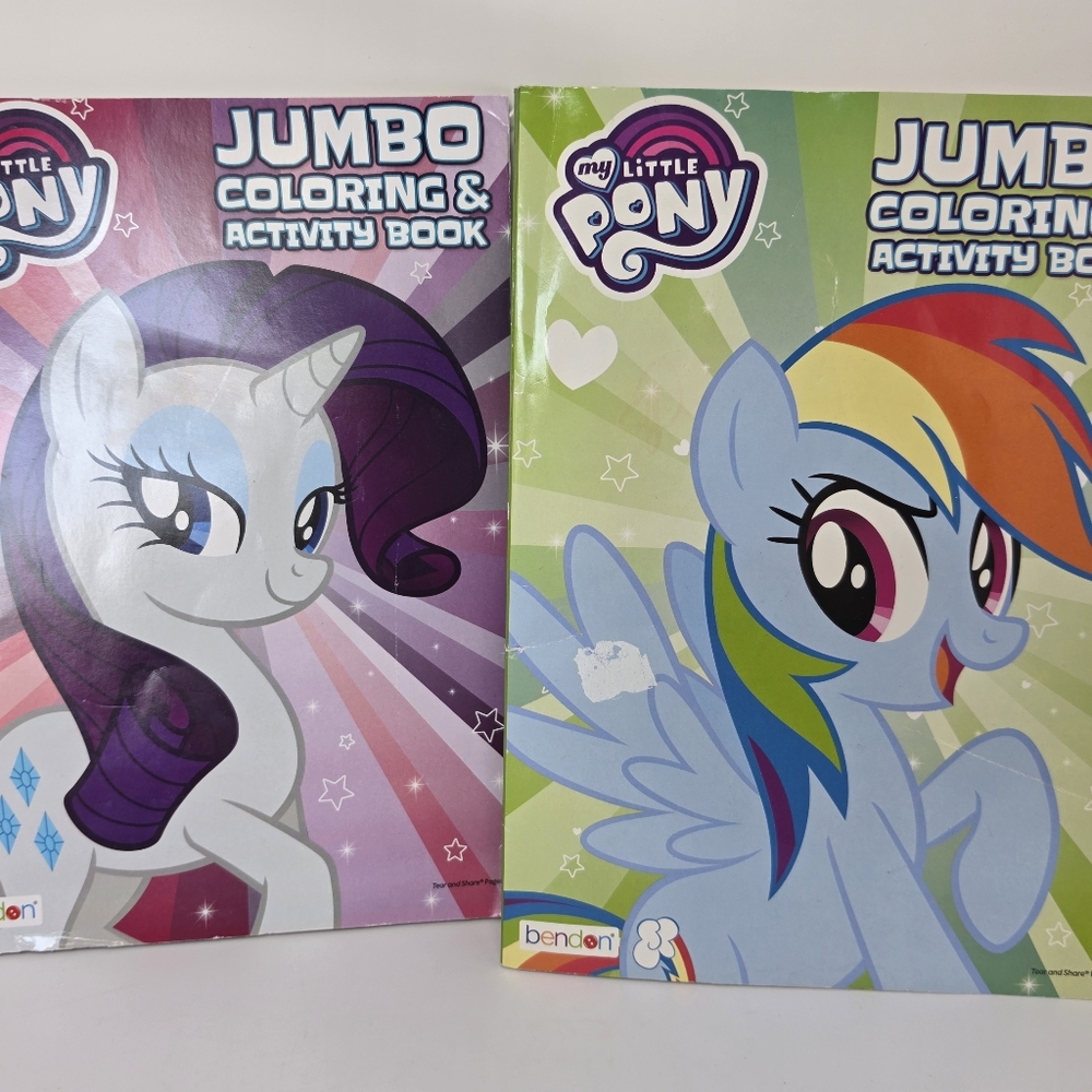 Bendon My Little Pony Jumbo Coloring Book Lot of 2